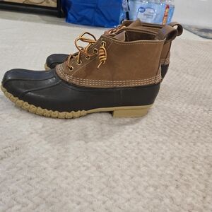 L.L.Bean Men's 6 Inch Duck Boots Made In The USA. Size 12 M Brown Leather Upper